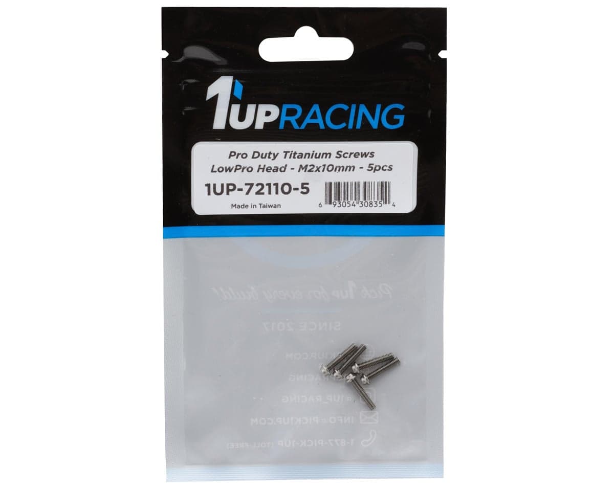 1UP Racing Titanium Pro Duty LowPro Head Screws (5) (2x10mm)