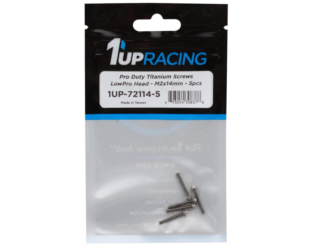 1UP Racing Titanium Pro Duty LowPro Head Screws (5) (2x14mm)