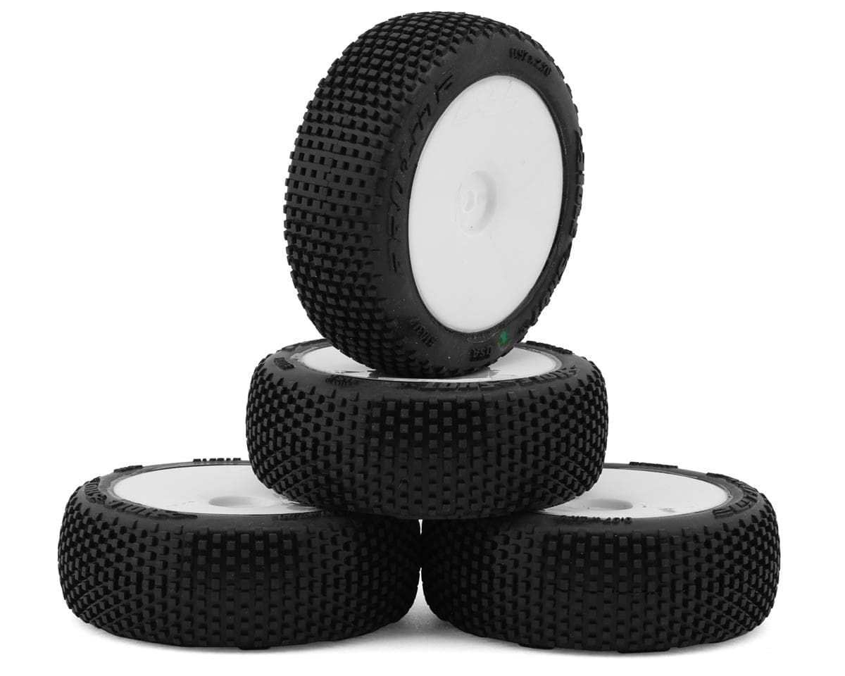 Pro-Line Hole Shot 3.0 1.9" Pre-Mounted Buggy Tire (White) (4) (M3) (Typhon Grom) w/Velocity Wheel