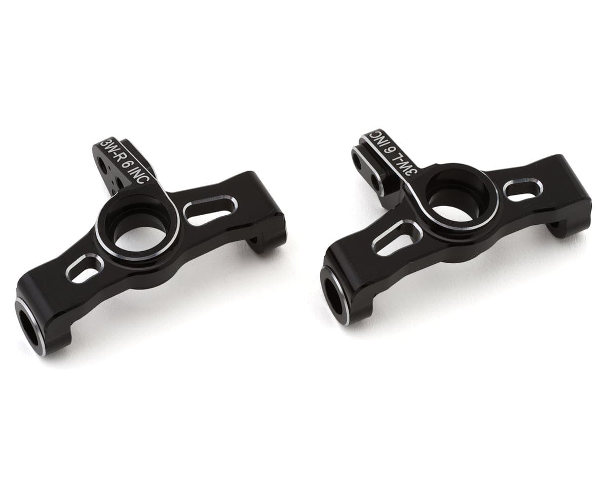 Team Losi Racing 22X Aluminum Wide Steering Spindles (Black) (2) (6°)