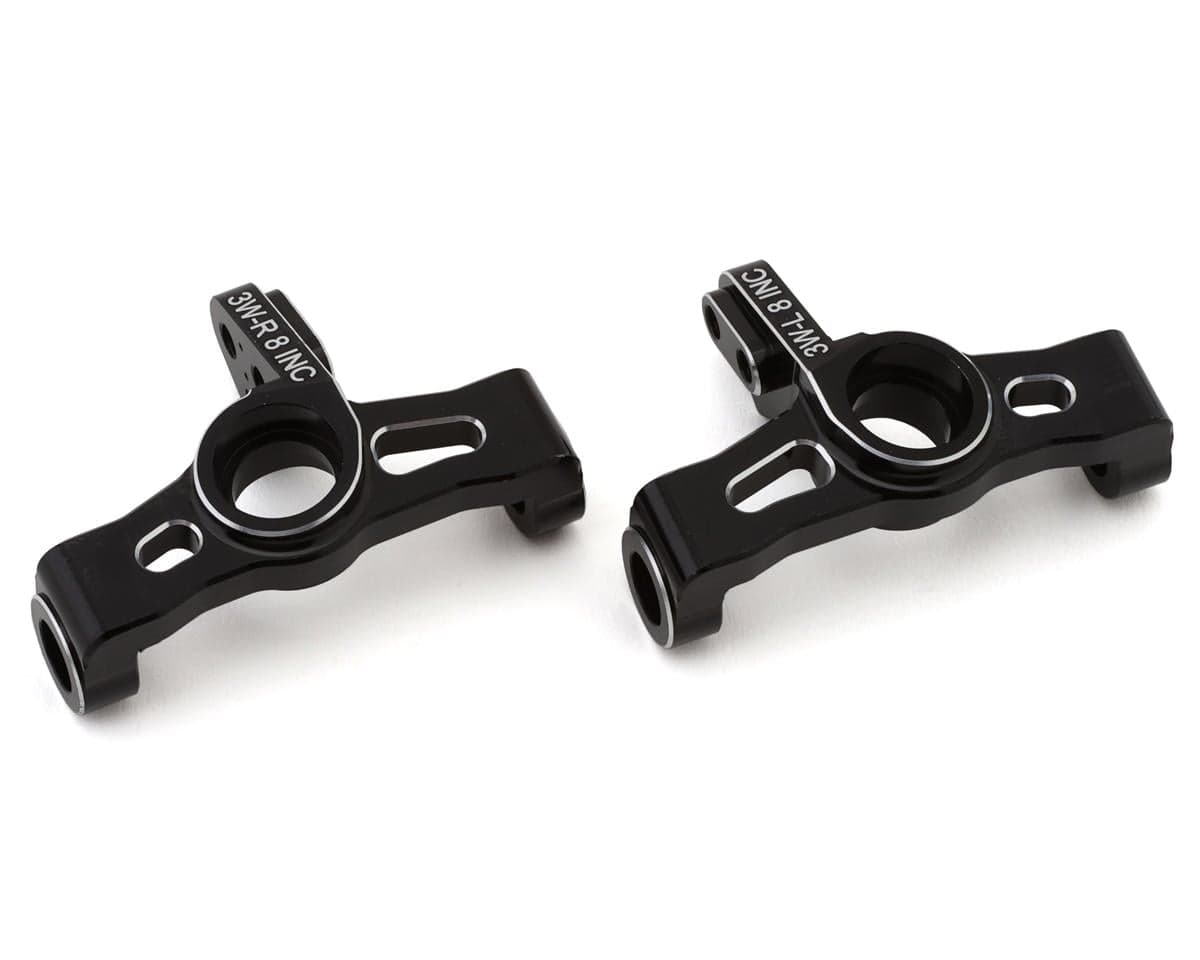 Team Losi Racing 22X Aluminum Wide Steering Spindles (Black) (2) (8°)