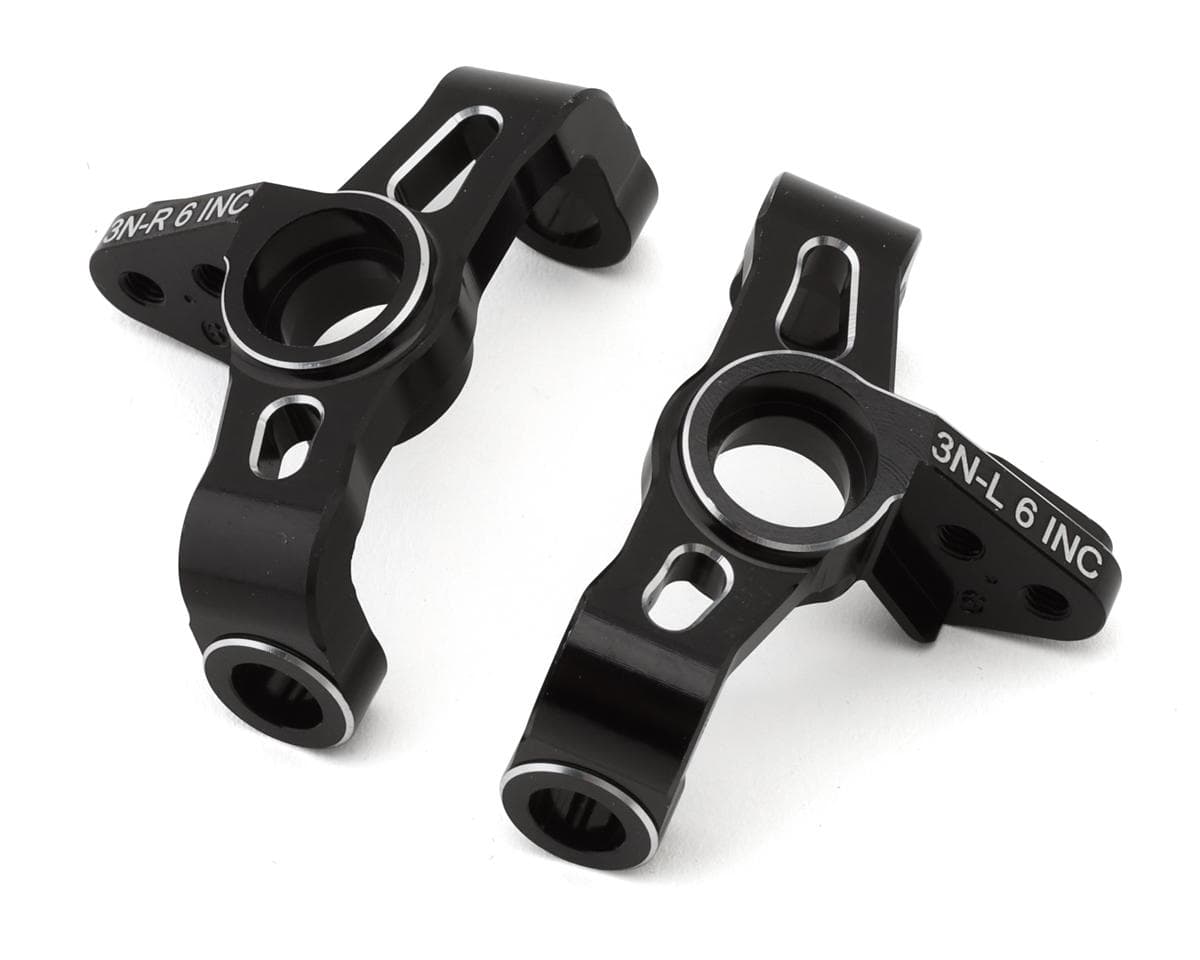 Team Losi Racing 22X Aluminum Narrow Steering Spindles (Black) (2) (6°)