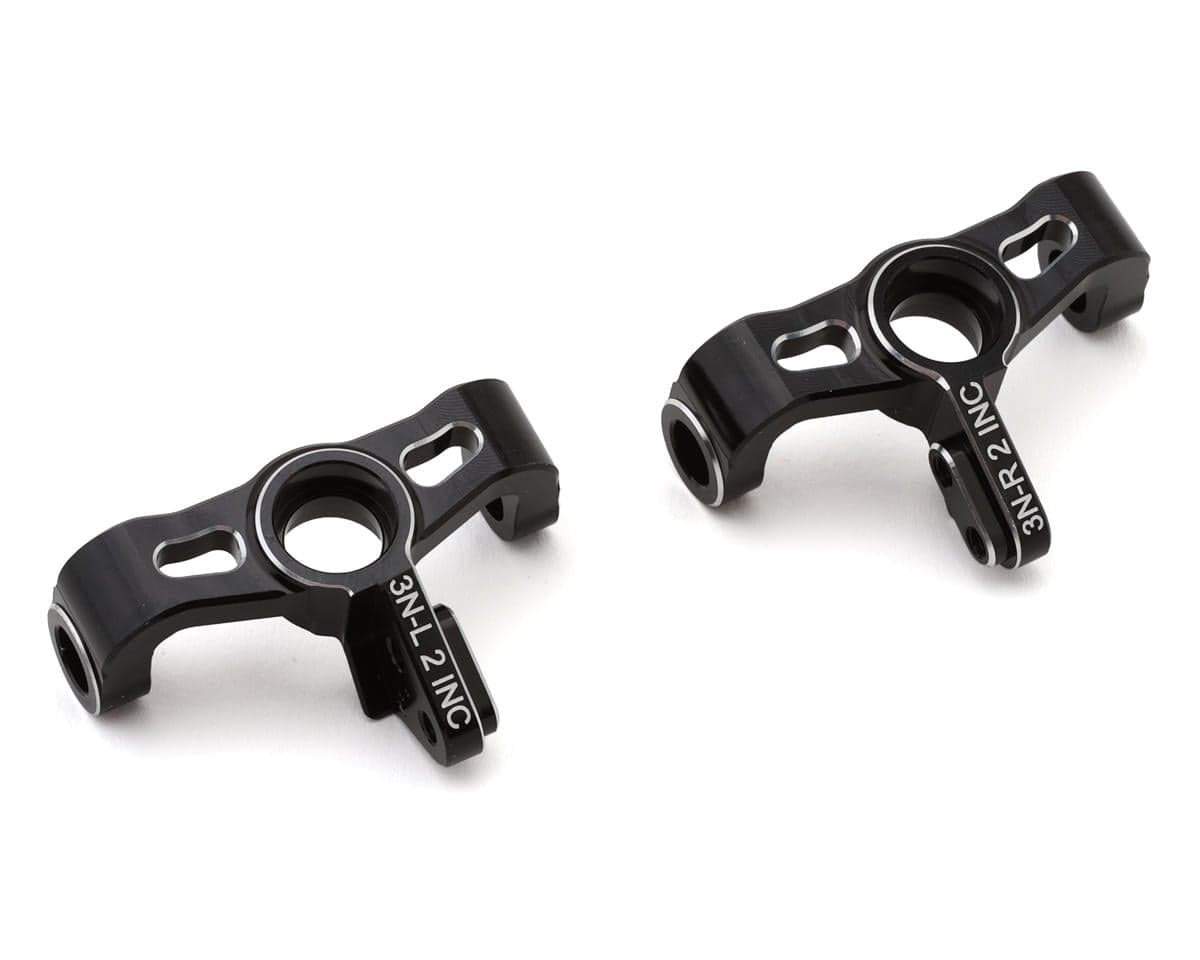 Team Losi Racing 22X Aluminum Narrow Steering Spindles (Black) (2) (2°)