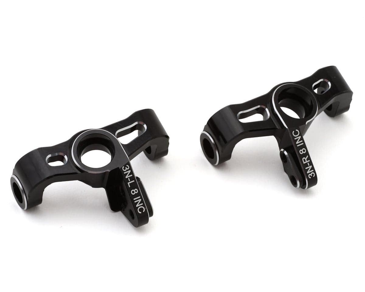 Team Losi Racing 22X Aluminum Narrow Steering Spindles (Black) (2) (8°)