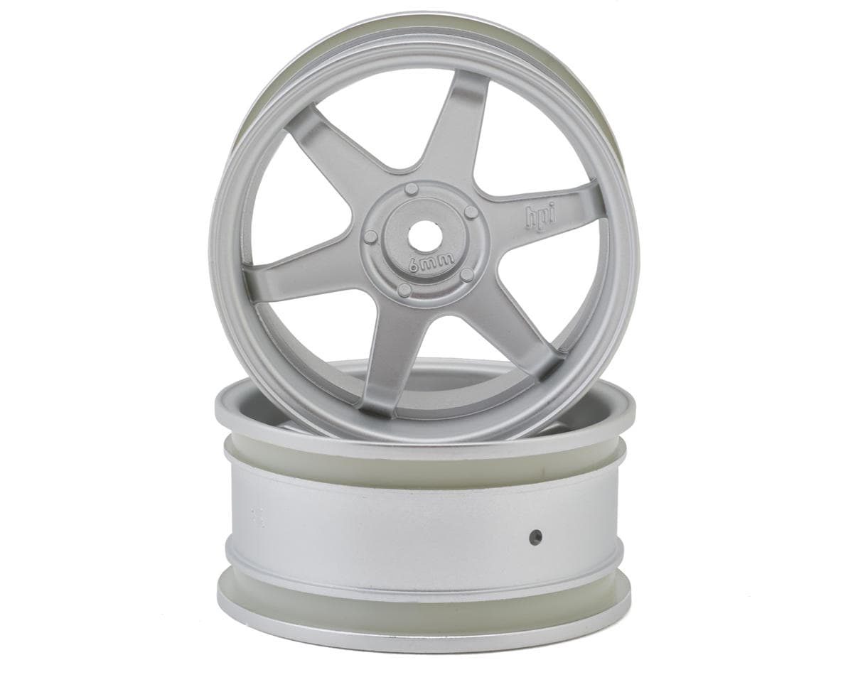 HPI TE37 26mm Touring & Drift Wheels (Matte Chrome) (2) (6mm Offset)