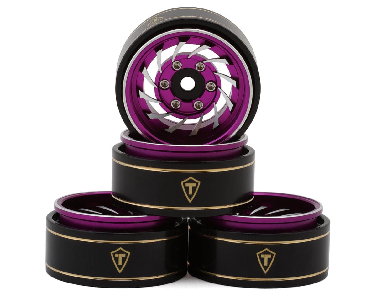 Treal Hobby Type L 1.0" Aluminum Cyclone Beadlock Wheels (Pink) (4) (27.5g ea)