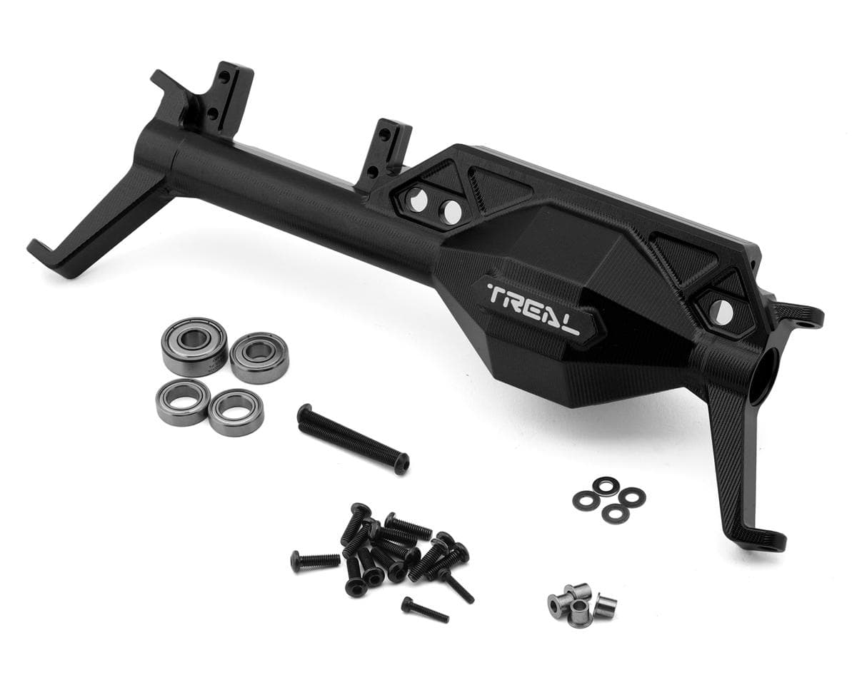 Treal Hobby Axial AXP8 Gilamon 7075 CNC-Machined Aluminum Front Axle Housing (Black)