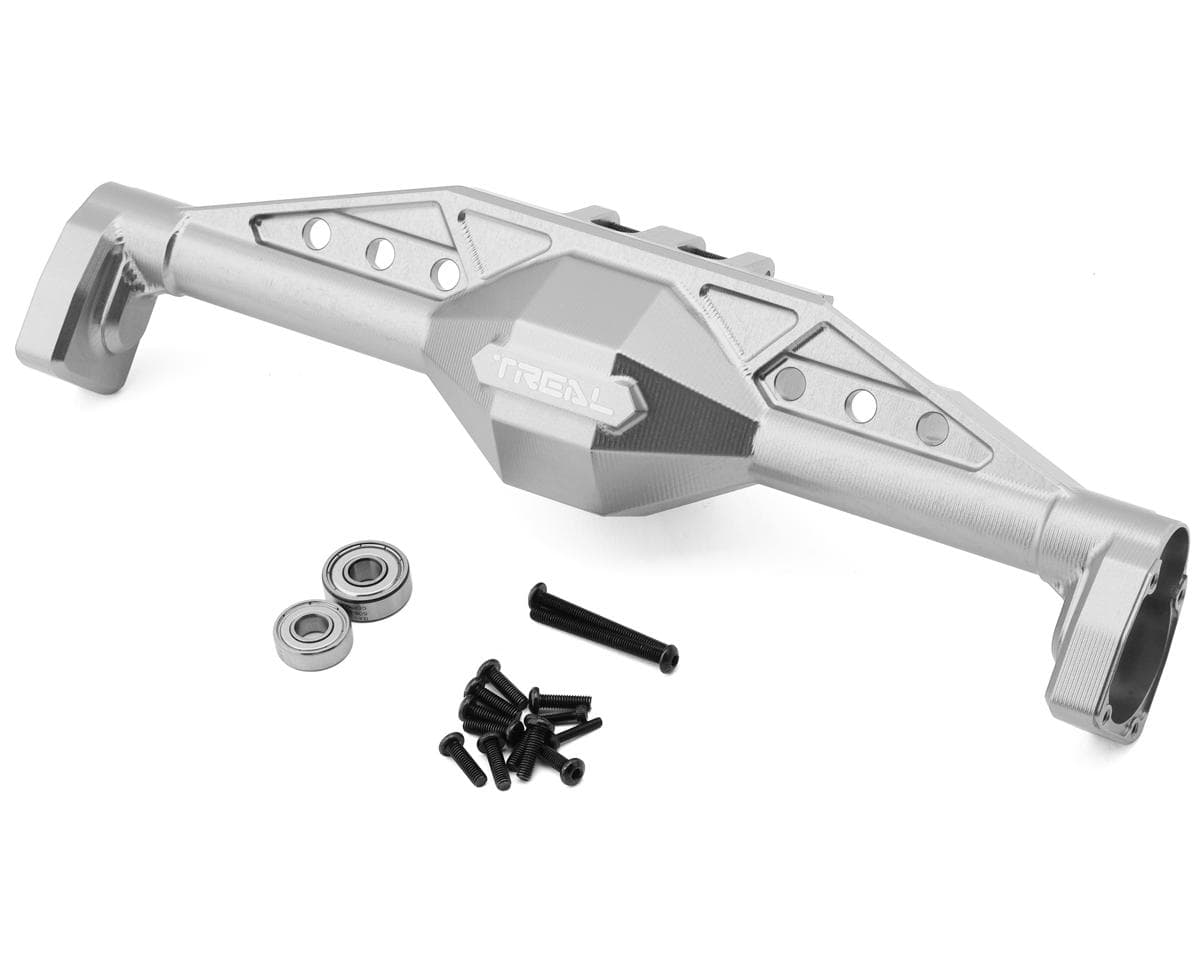 Treal Hobby Axial AXP8 Gilamon 7075 CNC-Machined Aluminum Rear Axle Housing (Silver)
