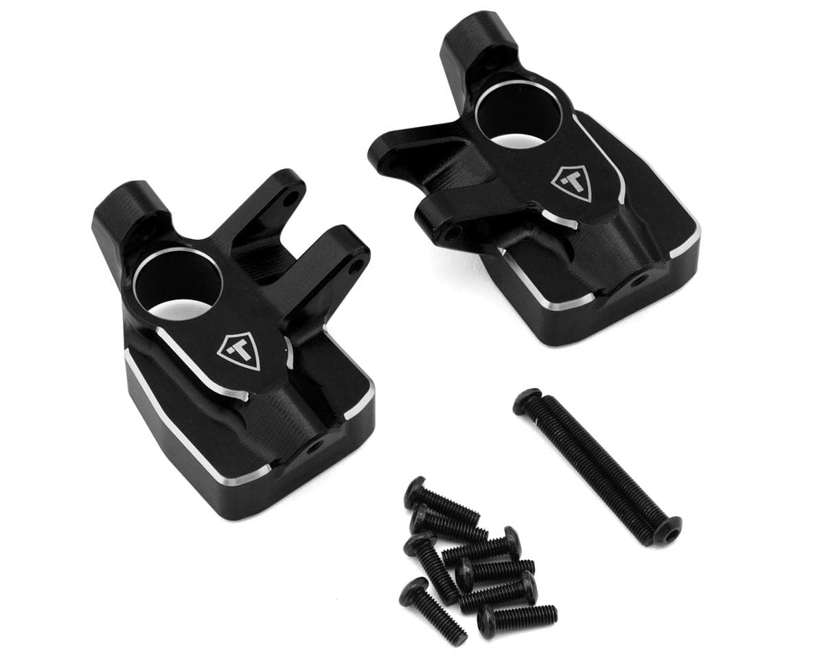 Treal Hobby Axial AXP8 Gilamon CNC-Machined Aluminum Front Steering Knuckles (Black) (2)