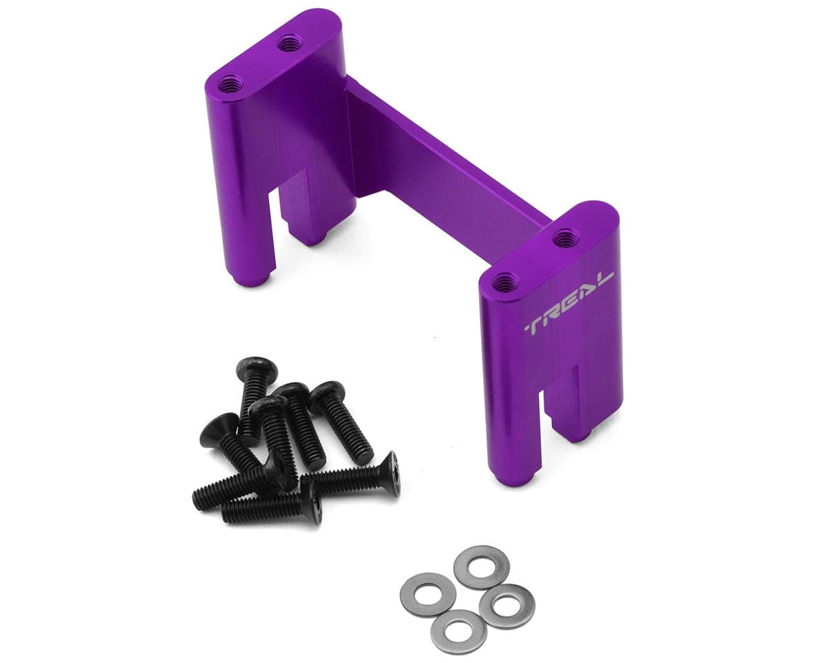 Treal Hobby Axial AXP8 Gilamon 7075 CNC-Machined Aluminum Servo Mount (Purple)