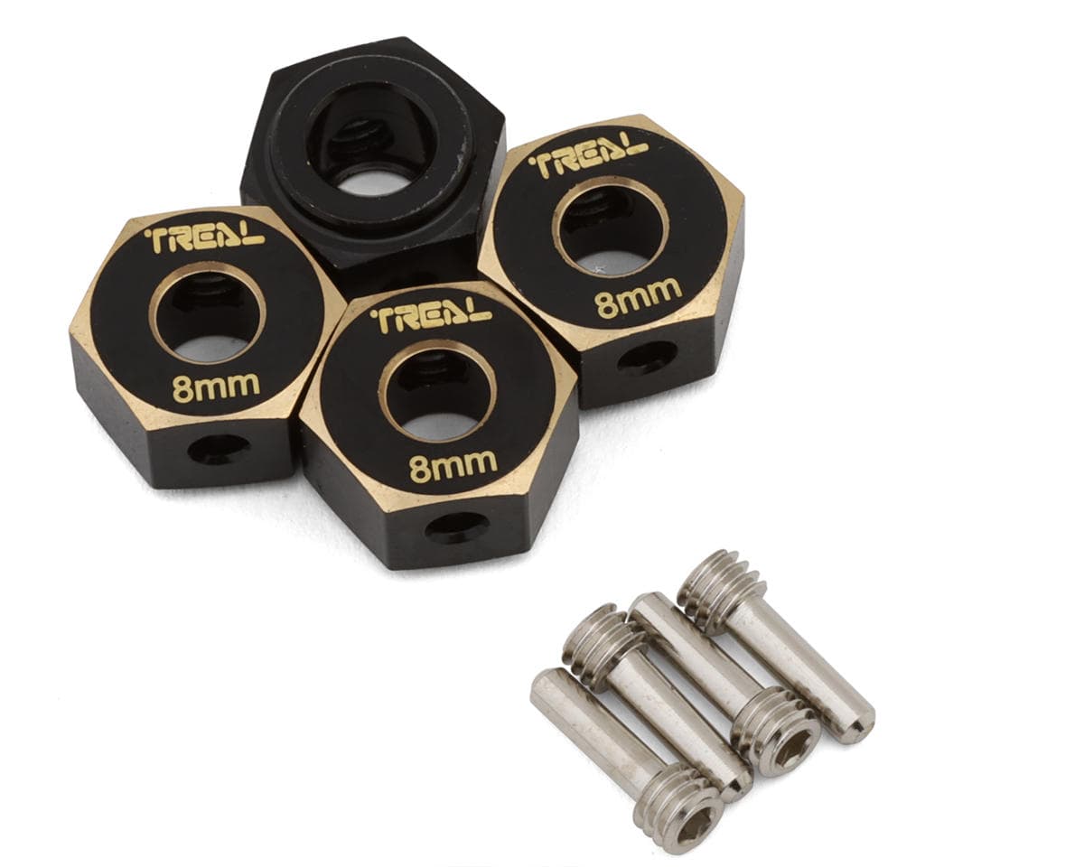 Treal Hobby Axial AXP8 Gilamon Brass Wheel Hex Hub Adaptors (4) (8mm)
