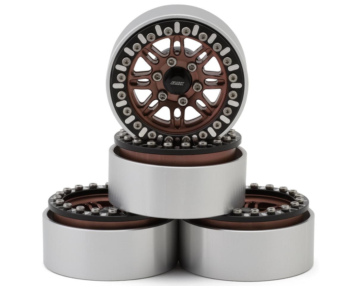 Samix Multi Crawlers "Straight Spoke" 1.9" Aluminum Adjustable Offset Beadlock Crawler Wheels (Bronze) (4)