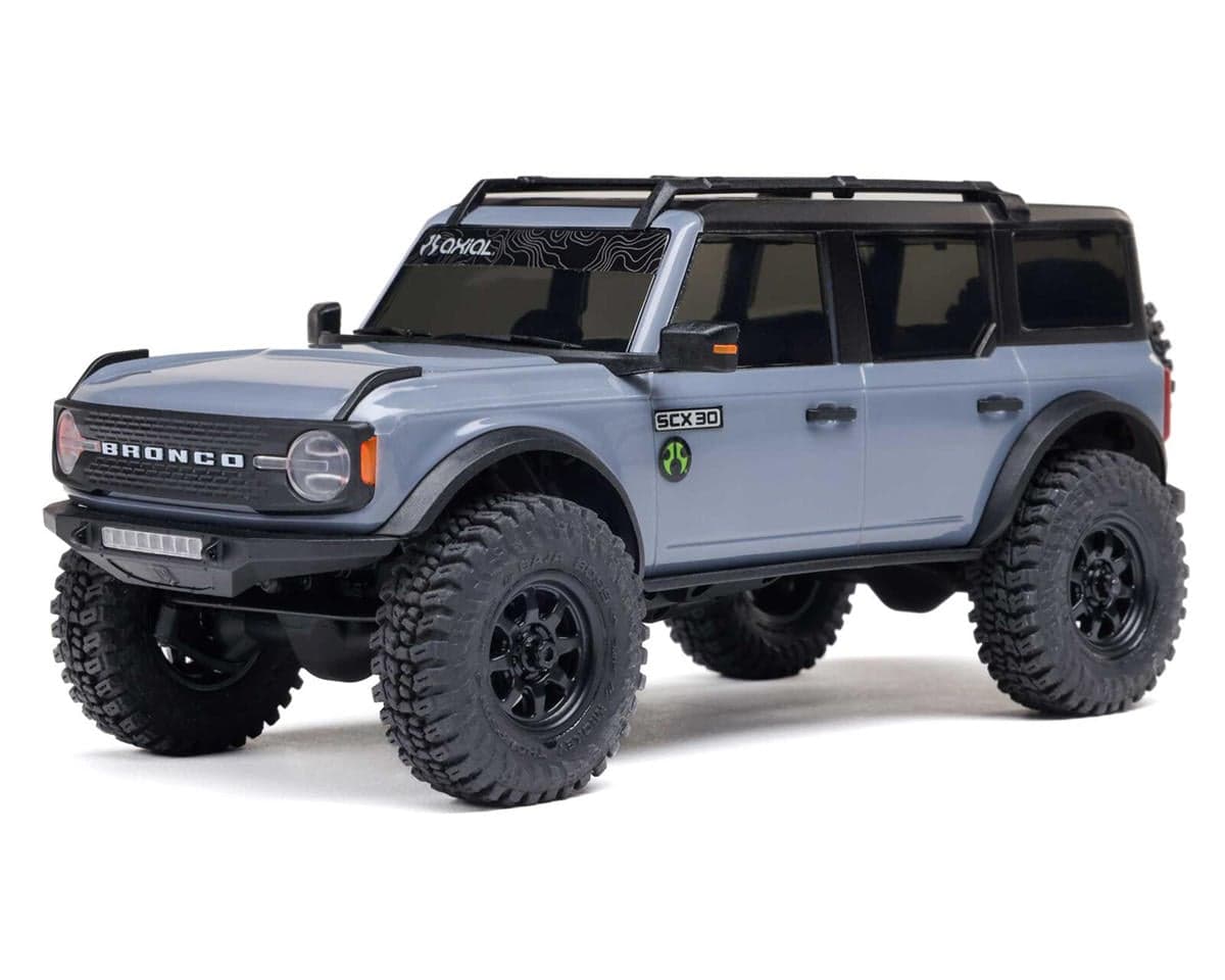Axial SCX30 Ford Bronco 1/30 4WD RTR Scale Mini Crawler (Grey) w/2.4GHz Radio, Battery & Charger