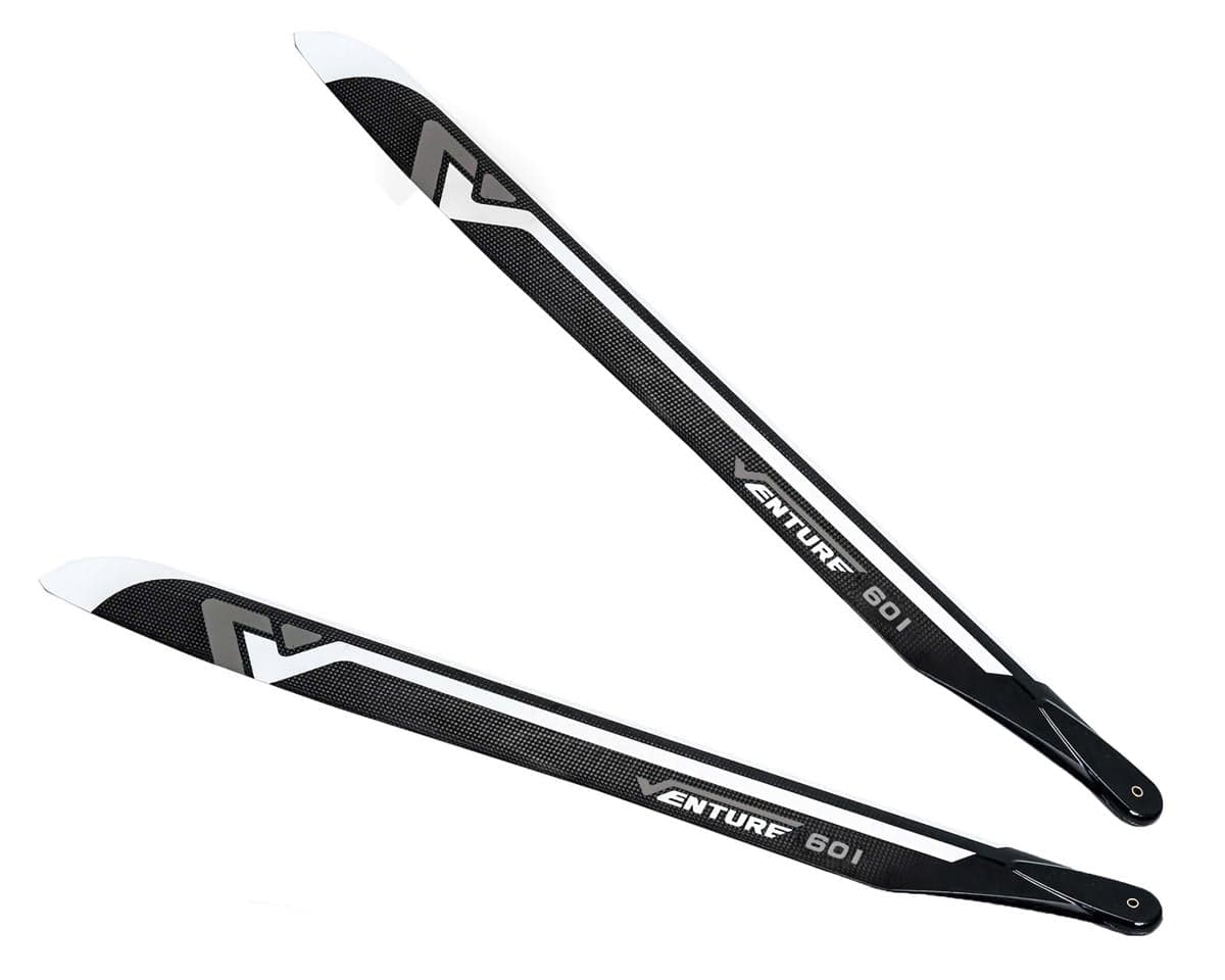 Venture Blades 601mm Premium Carbon Fiber Main Blades (Silver) (2)