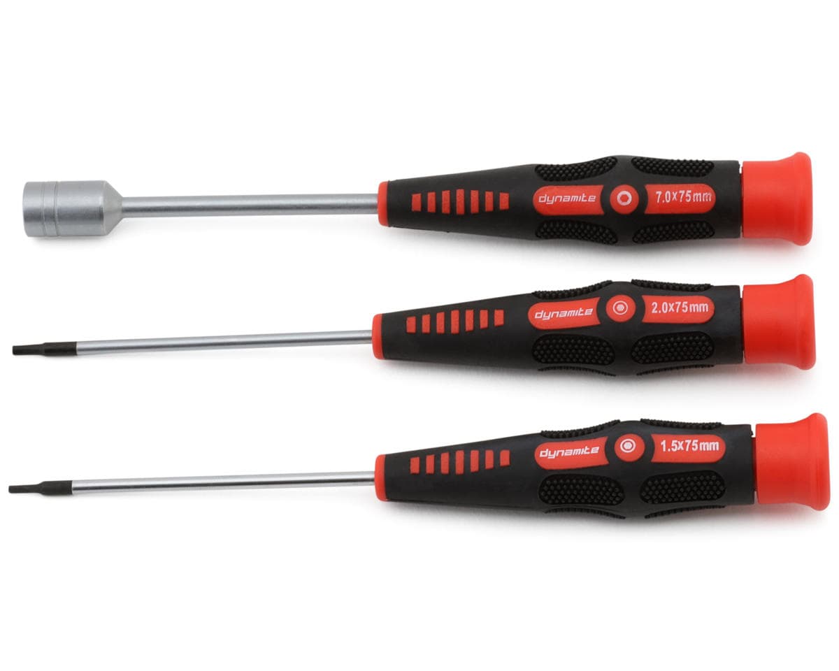 Dynamite 3-Piece Metric Hex & Nut Driver Tool Set (1.5, 2mm/7mm) w/Carrying Case