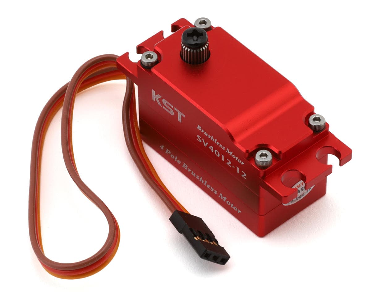 KST SV4012-12 Aluminum Low Profile Brushless Super High Voltage Metal Gear Servo (Red)