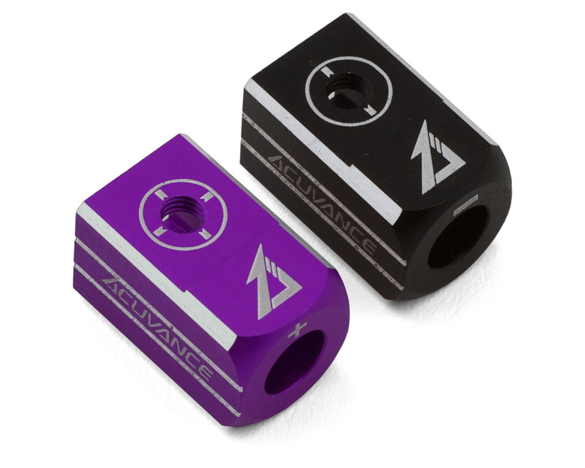 Acuvance Aluminum Battery Plug Grips Set w/5mm Bullet Connectors (Black/Purple)