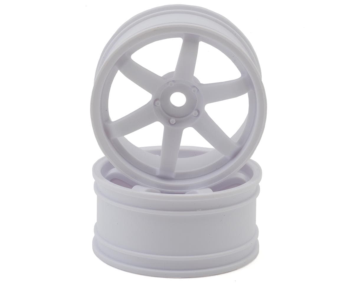 Yokomo 6-Spoke Drift Wheels (White) (2) (5mm Offset)
