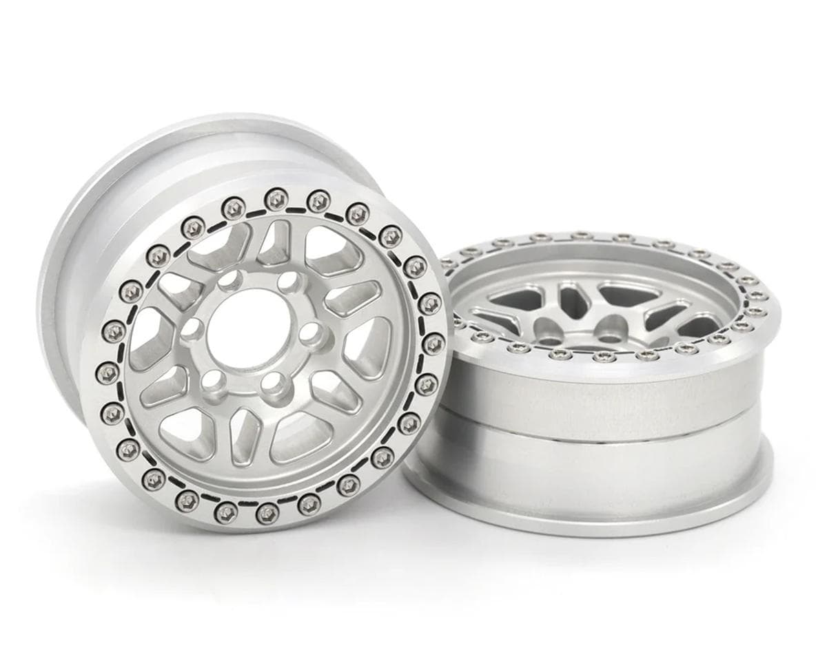 Vanquish Products 1.9" Battle Born Kilo CNC Aluminum Crawler Beadlock Wheels (Clear) (2)