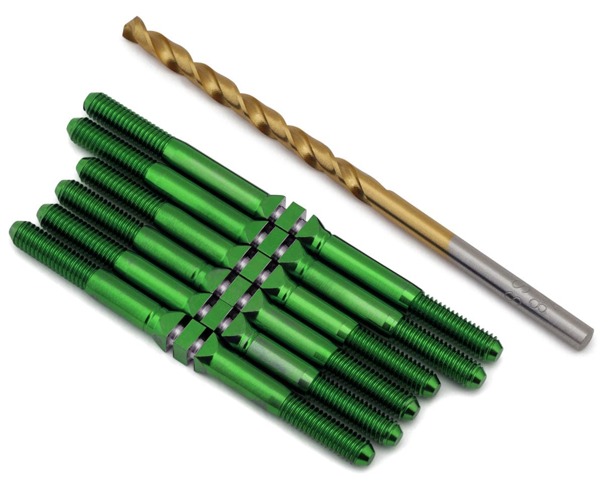 J&T Bearing Co. Custom Works Beast Midget Titanium "Milled'' XD Turnbuckles Kit (Green)