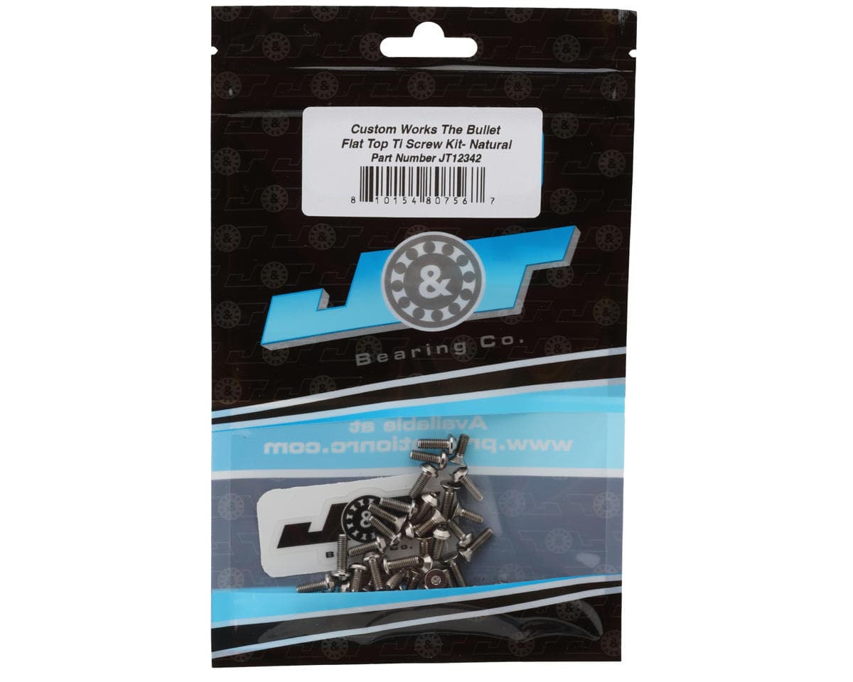 J&T Bearing Co. Custom Works Bullet Flat Top Titanium Screw Kit (Natural)