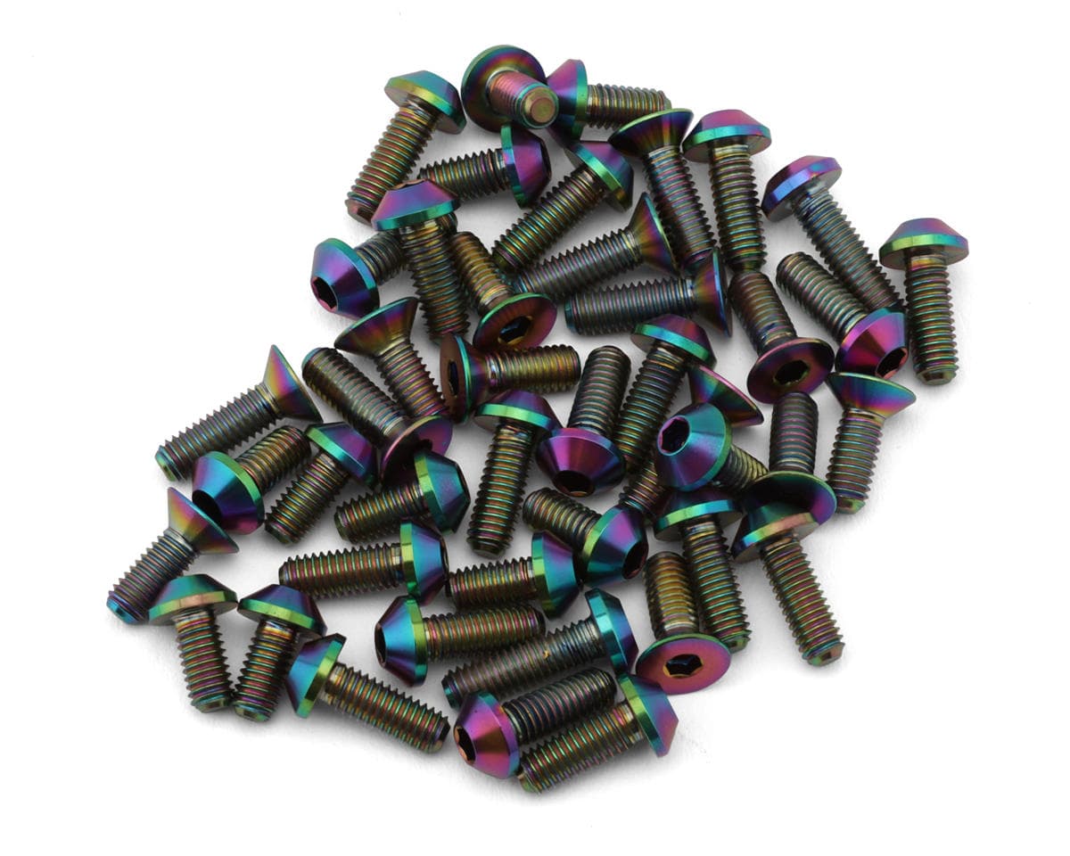 J&T Bearing Co. Custom Works Outlaw 5 Flat Top Titanium Screw Kit (Oil Slick)