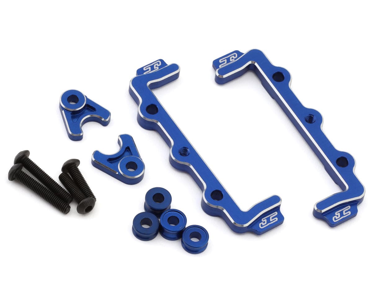JConcepts Associated RC10B7/RC10B7D Aluminum Battery Hold Down Set (Blue)