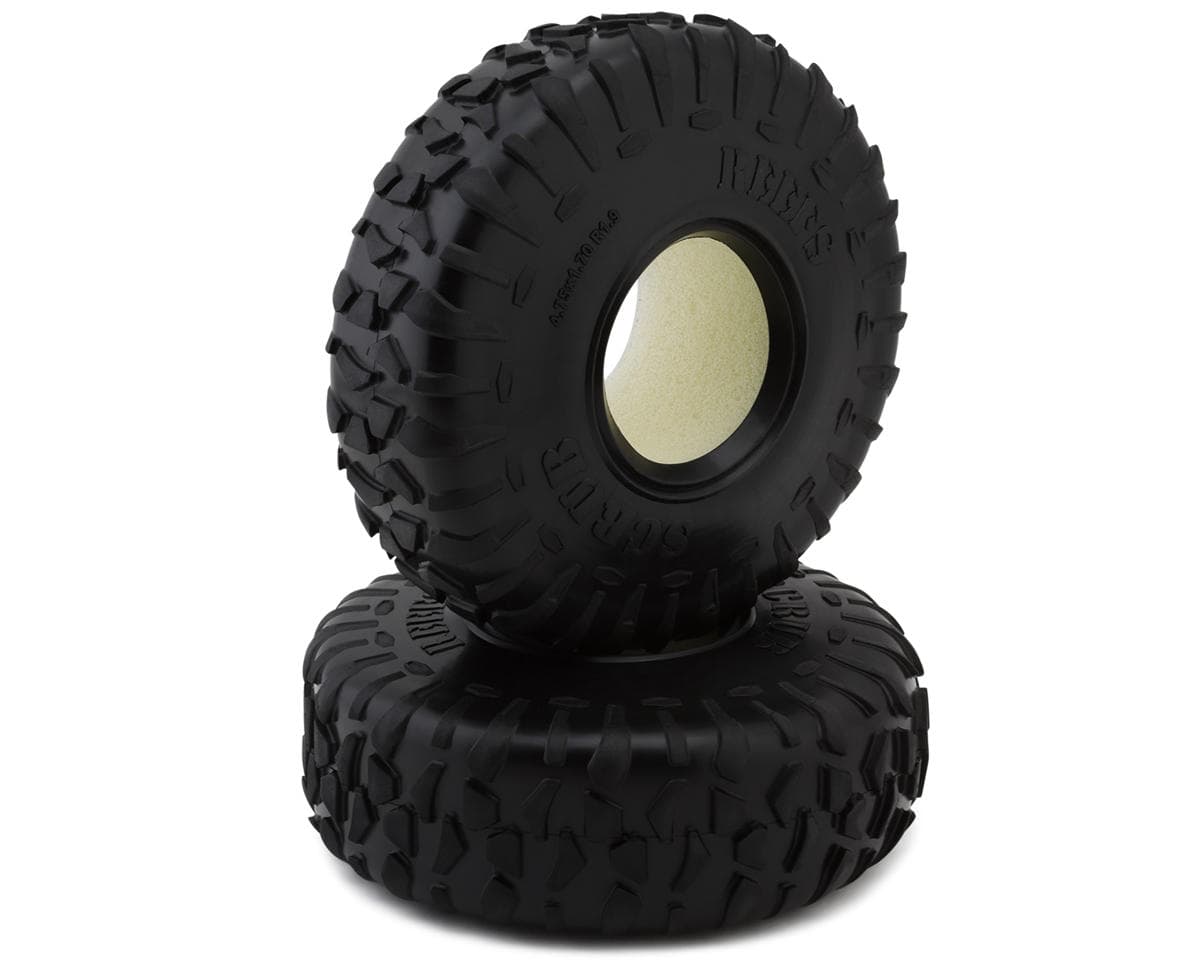 Reefs RC 1/10 Scrub 1.9" Performance Rock Crawler Tires (2) (4.75") (Pink) w/Foam Inserts