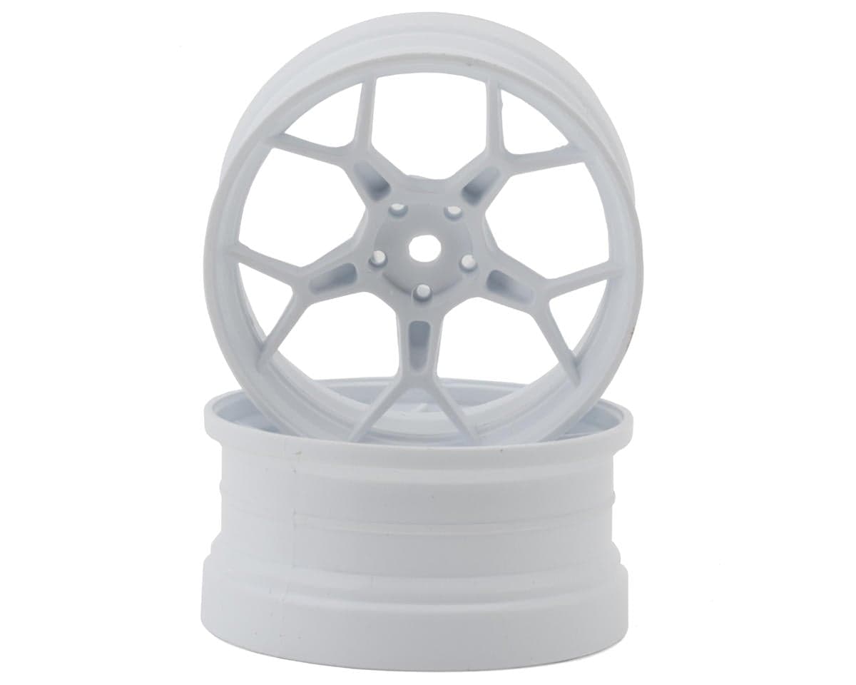DS Racing Feathery Split Spoke Drift Wheels (White) (2) (Super Soft) (6mm Offset) w/12mm Hex
