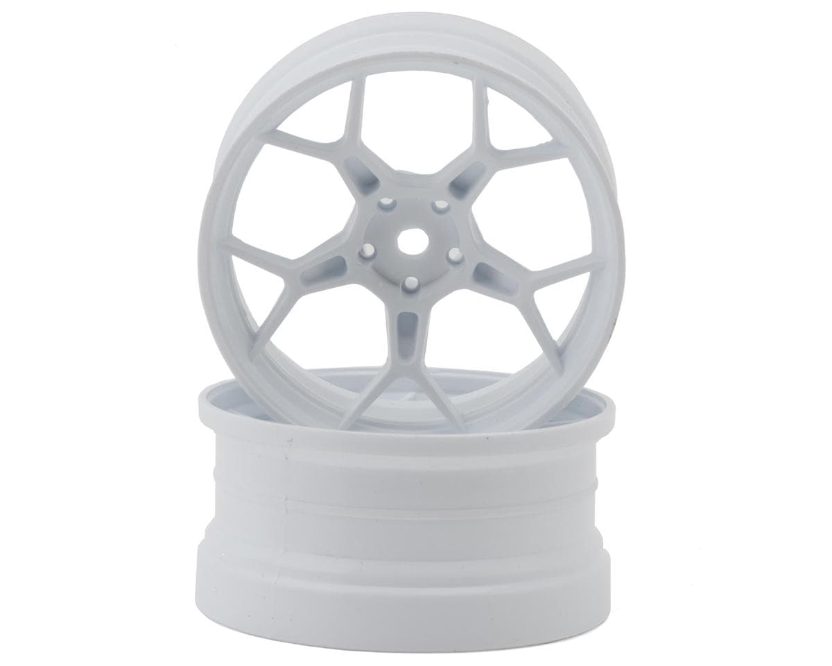 DS Racing Feathery Split Spoke Drift Wheels (White) (2) (Super Soft) (8mm Offset) w/12mm Hex