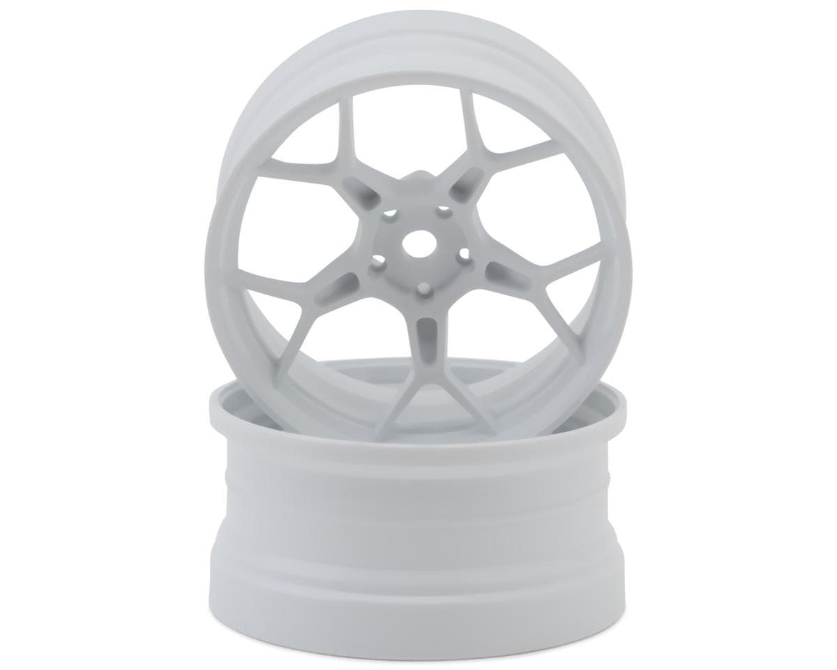 DS Racing Feathery Split Spoke Drift Wheels (White) (2) (Soft) (6mm Offset) w/12mm Hex