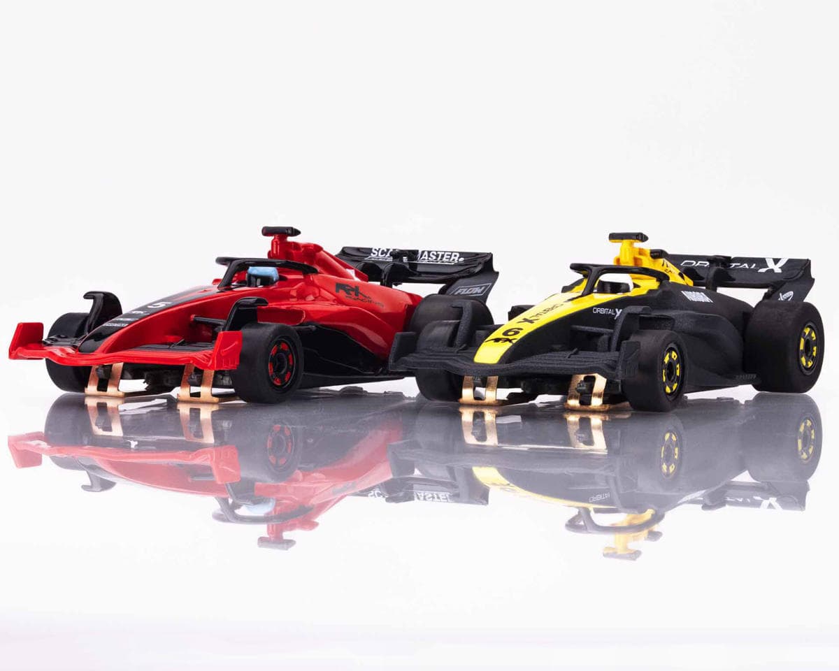 AFX Two Pack Formula One HO Scale Slot Car Set (Red/Yellow) (2) (LWB) (Mega G+)