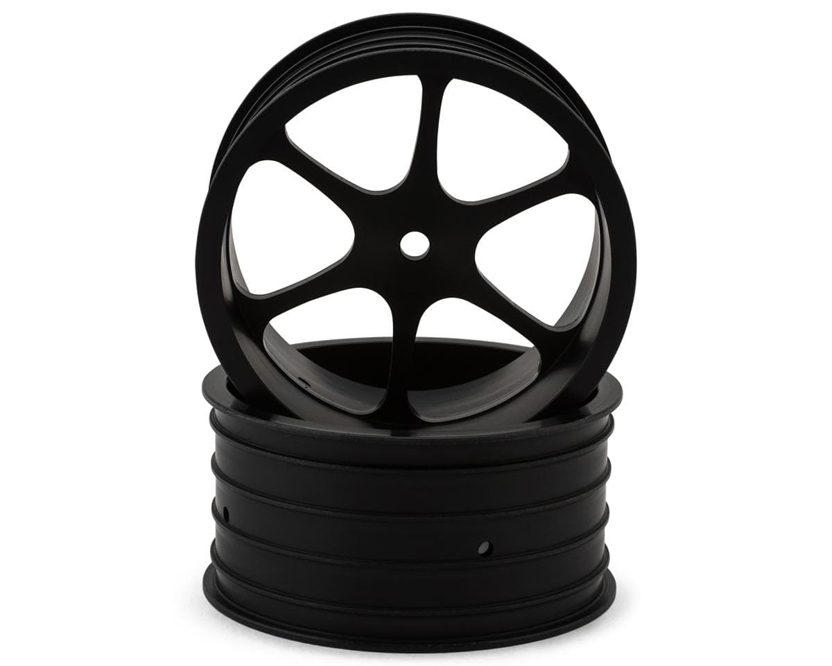 Team Ottsix Racing Voodoo Catalyst Machined Nylon 6-Spoke Rear Drag Wheels (Street) (Black) (2)