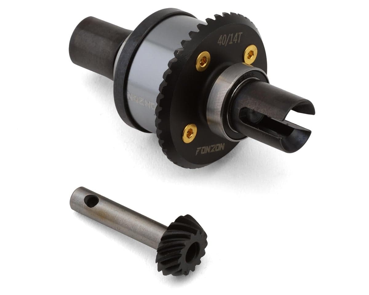 Fonzon Losi Baja Ray 7075-T6 Aluminum Assembled Front Differential & Pinion Set w/Steel Gear (40/14T)