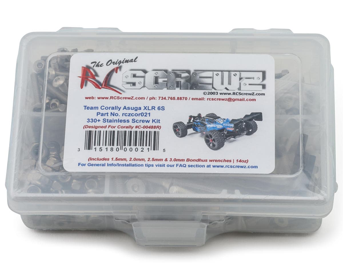 RC Screwz Team Corally Asuga XLR 6S Series Stainless Steel Screw Kit