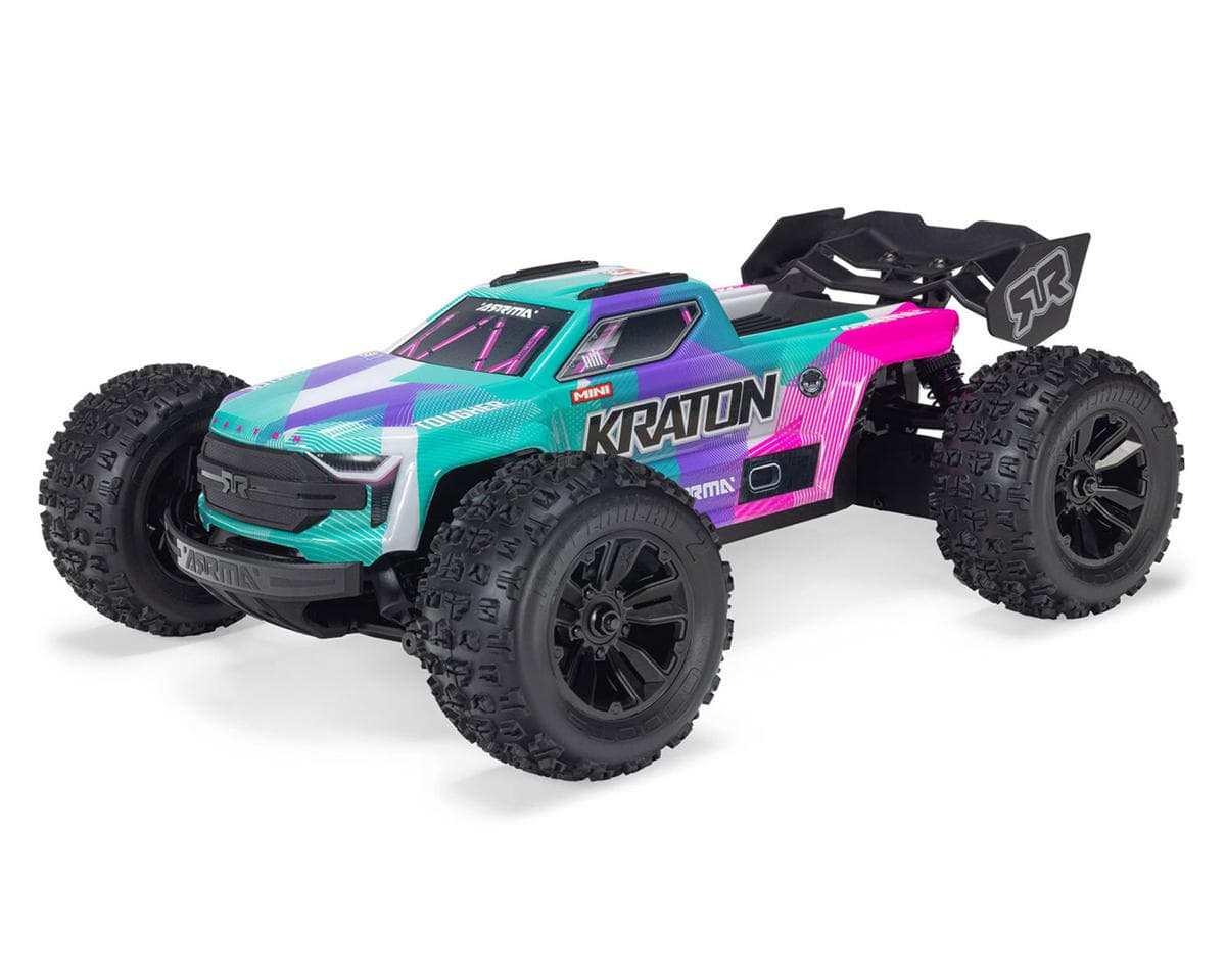 Arrma Mini Kraton 3S BLX 4X4 1/16 RTR Brushless Speed Monster Truck (Teal/Pink) w/2.4GHz Radio, 3S LiPo Battery & Charger