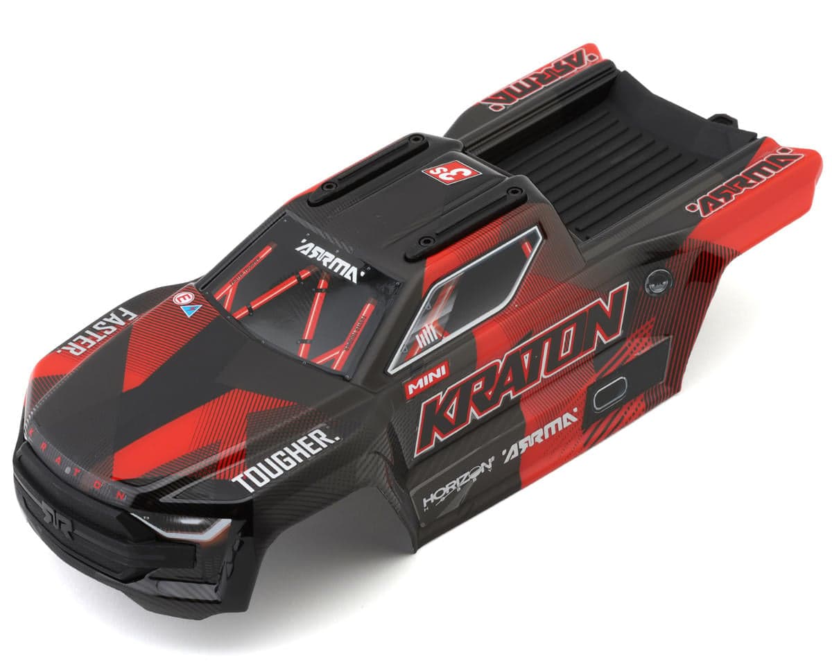 Arrma 1/16 Mini Kraton 3S BLX Pre-Painted Body Set (Black/Red)