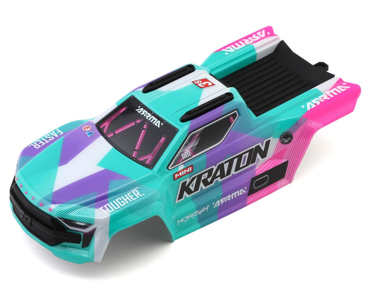 Arrma 1/16 Mini Kraton 3S BLX Pre-Painted Body Set (Teal/Pink)