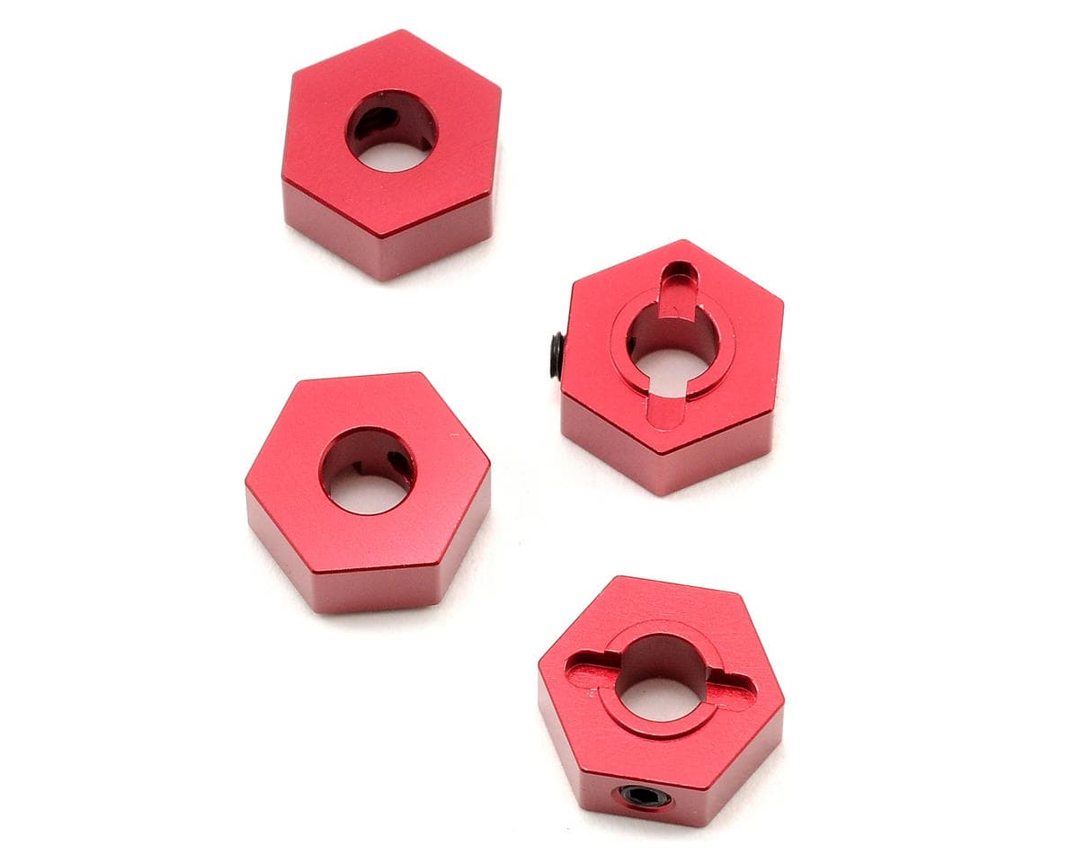 ST Racing Concepts 12mm Aluminum Hex Adapters for Traxxas Slash 4x4 (Red) (4)