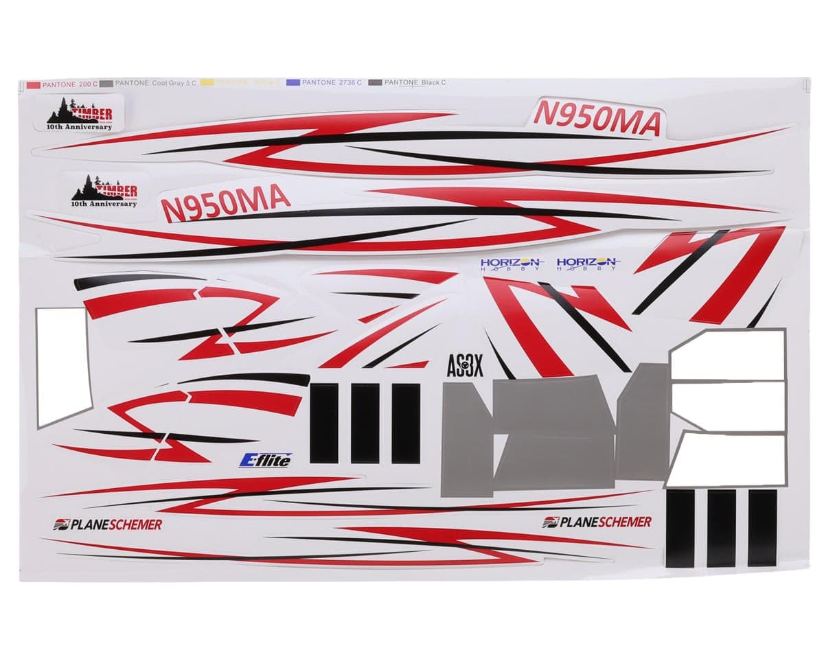 E-flite Timber 10th Anniversary Edition Decals Sheets (2)