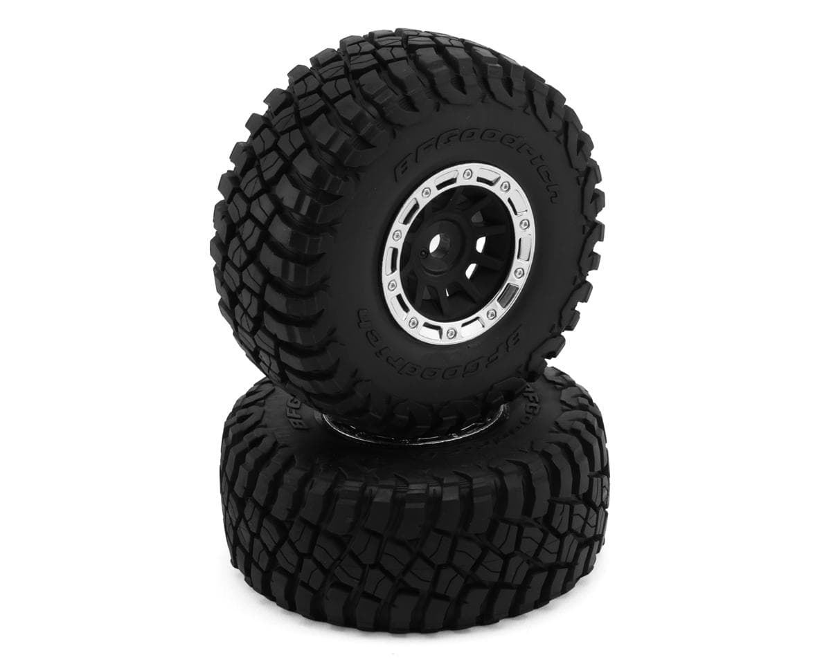 Traxxas Mini Slash® Bfgoodrich® Mud-Terrain™ T/A® KM3 Pre-Mounted Tires (Black/Chrome) (2) w/12mm Hex