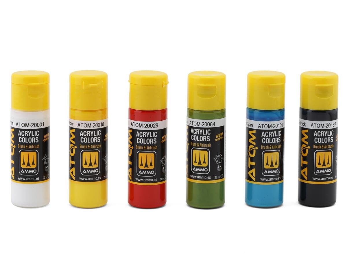 Ammo By Mig Atom Basic Colors Airbrush Acrylic Paint Set