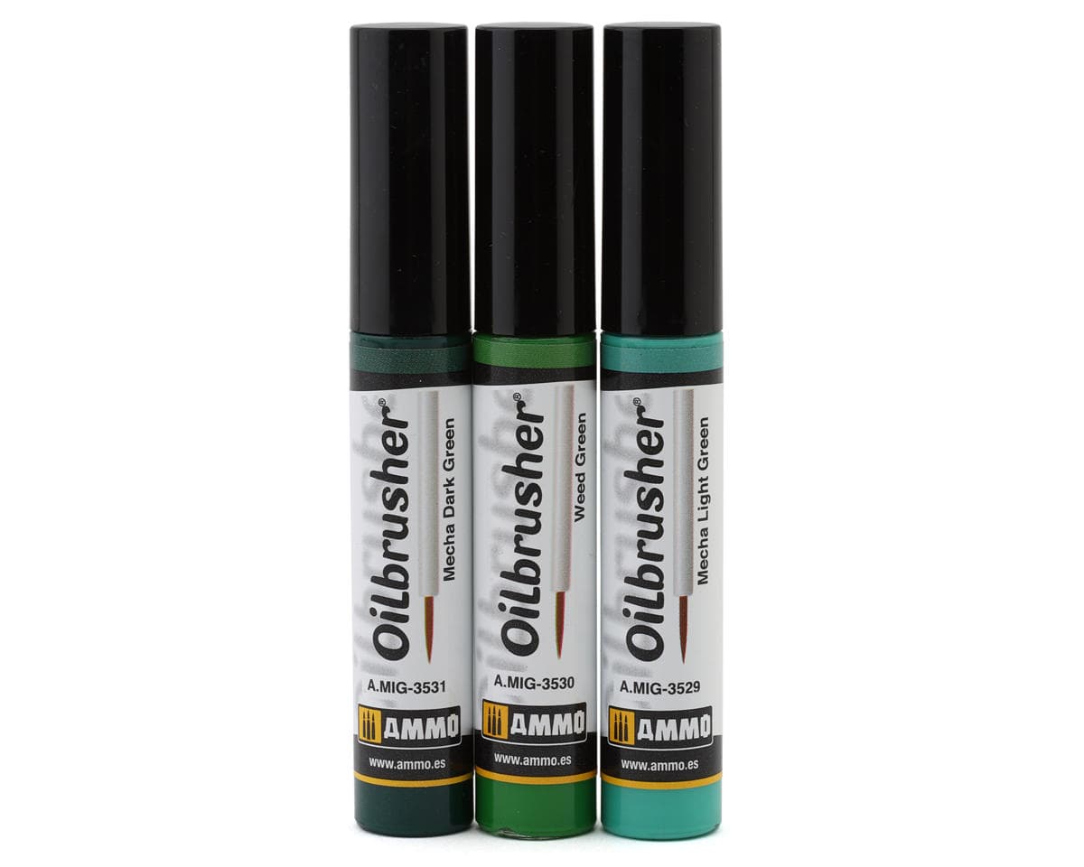 Ammo By Mig Mechas Green Tones Oilbrusher Set