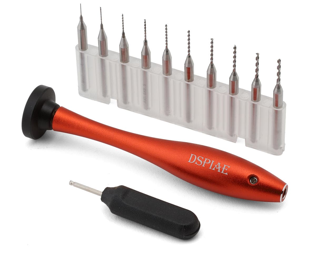 Dspiae Aluminum Alloy Hand Drill Set w/Tungsten Steel Bits (0.3-1.2mm)