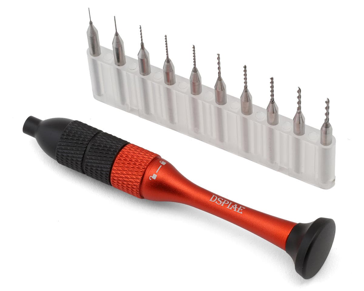 Dspiae Precision Aluminum Alloy Hand Drill Set w/Tungsten Steel Bits (0.3-1.2mm)