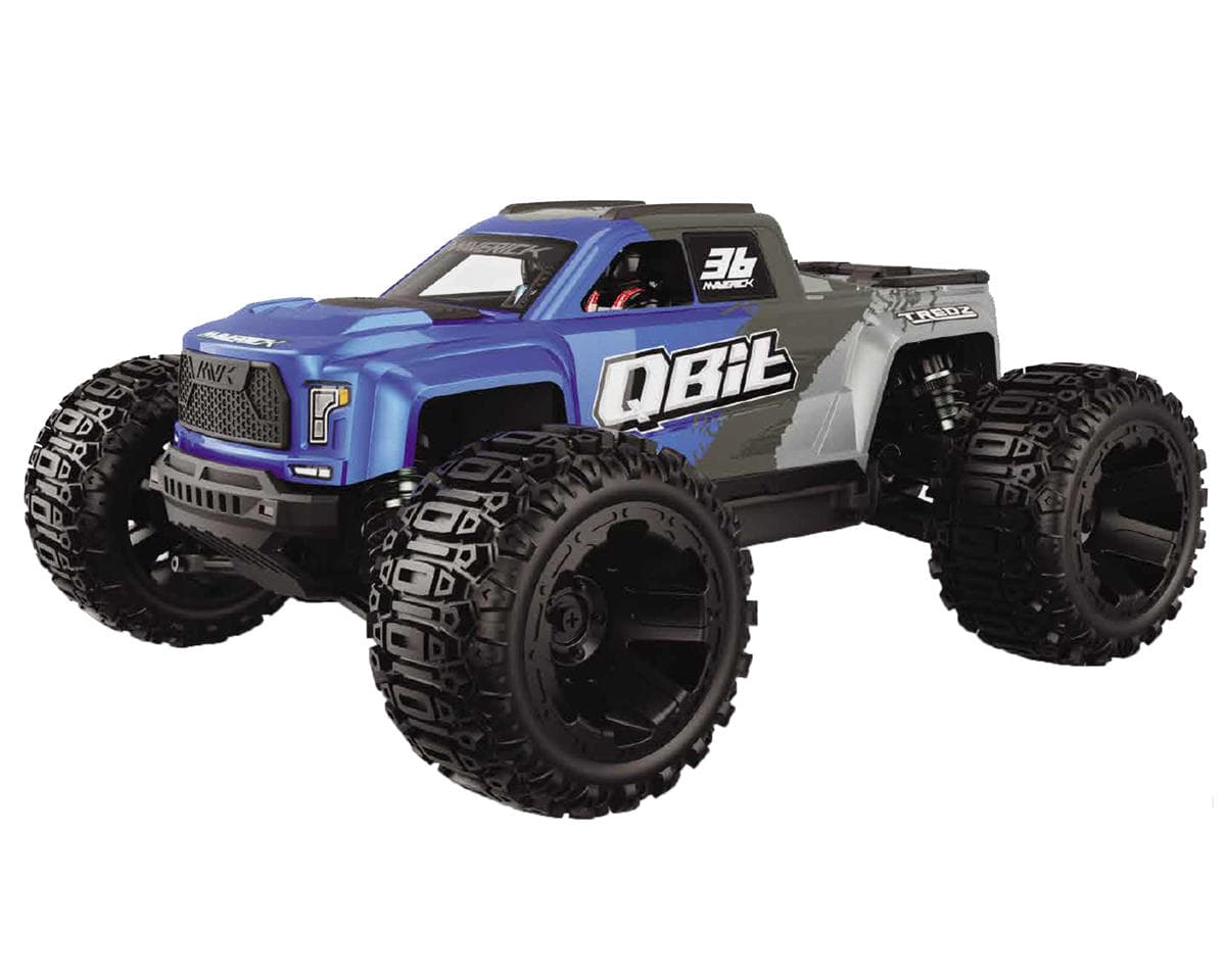 Maverick QBit MT 1/16 4WD RTR Brushed Monster Truck (Blue) w/2.4GHz Radio, Battery & Charger