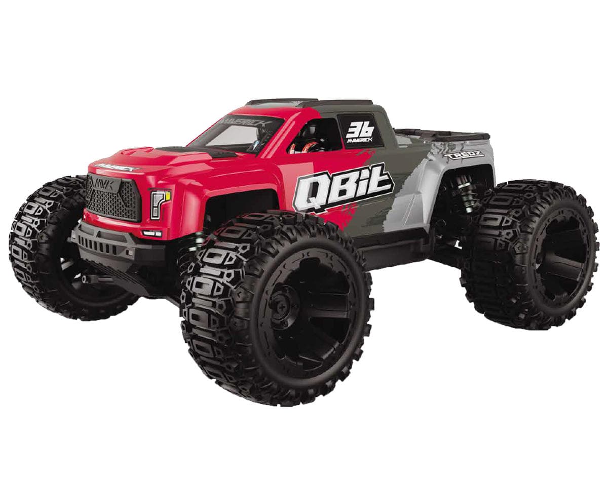 Maverick QBit MT 1/16 4WD RTR Brushed Monster Truck (Red) w/2.4GHz Radio, Battery & Charger