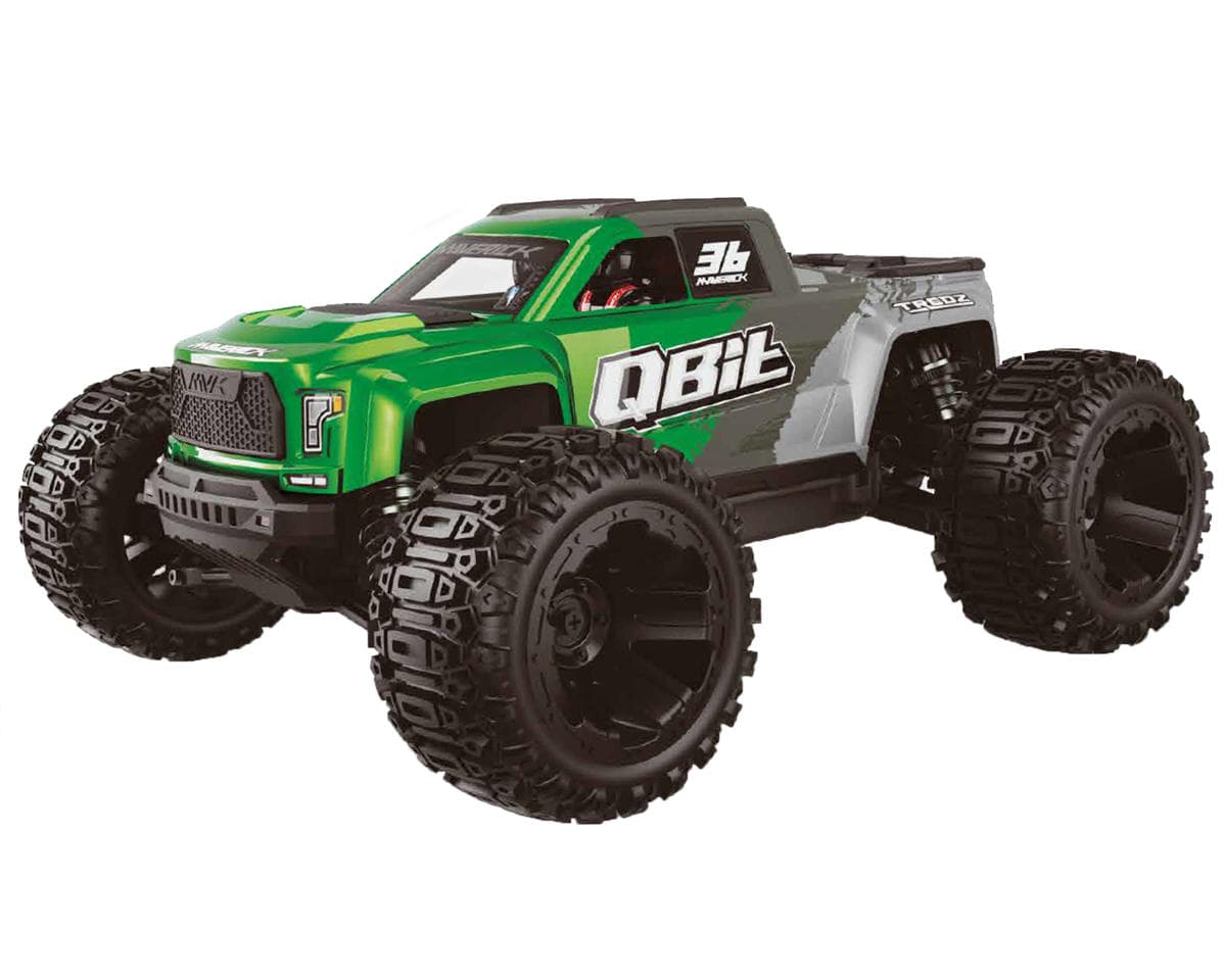 Maverick QBit MT 1/16 4WD RTR Brushed Monster Truck (Green) w/2.4GHz Radio, Battery & Charger