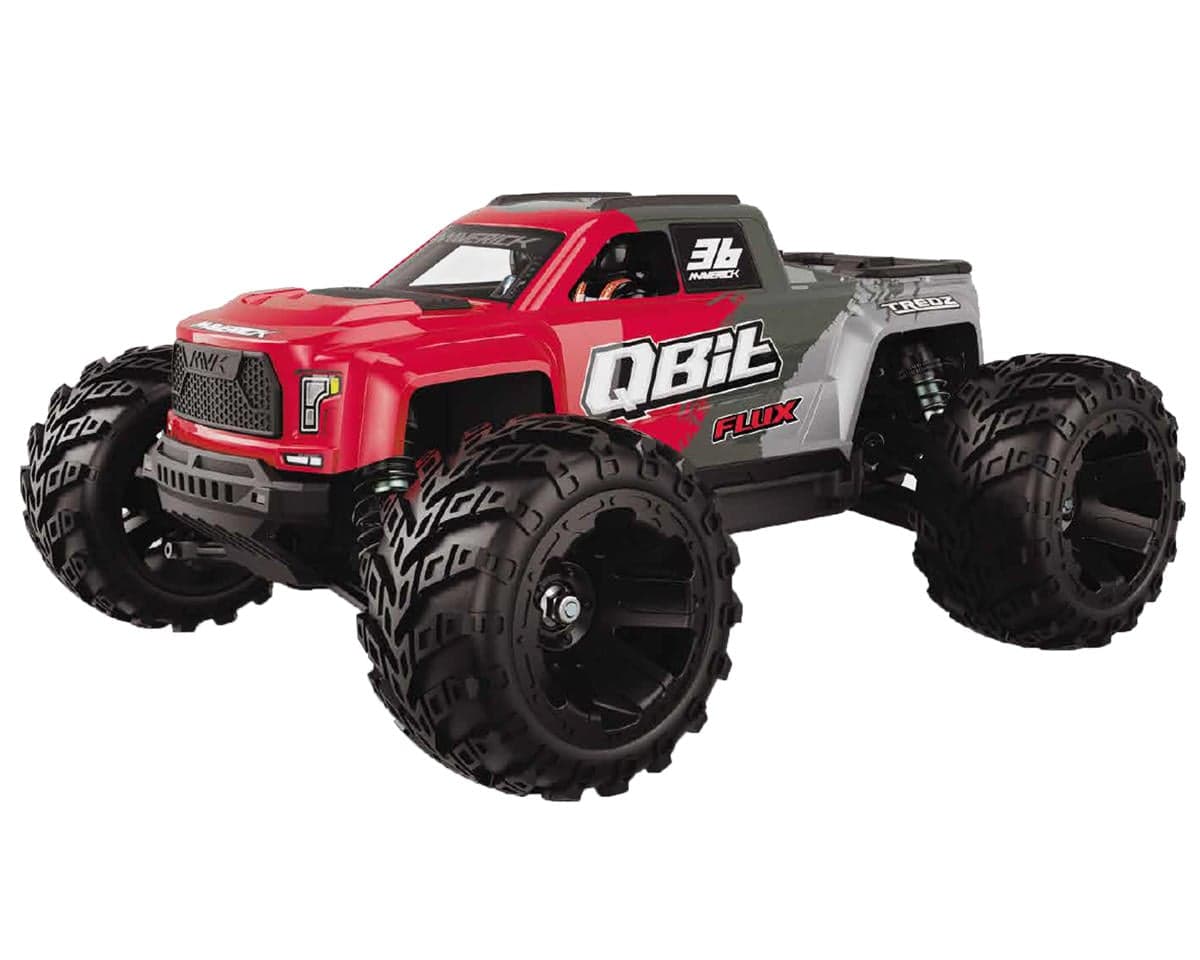 Maverick QBit MT Flux 1/16 4WD RTR Brushless Monster Truck (Red) w/2.4GHz Radio, Battery & Charger