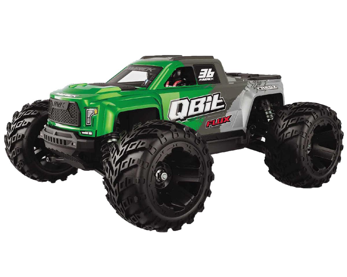 Maverick QBit MT Flux 1/16 4WD RTR Brushless Monster Truck (Green) w/2.4GHz Radio, Battery & Charger